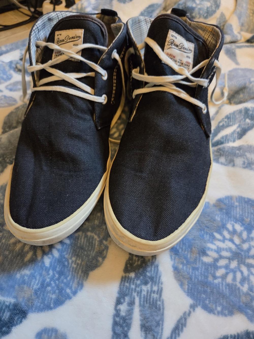 Men's Navy Canvas Chukka Boots - Casual Denim Style